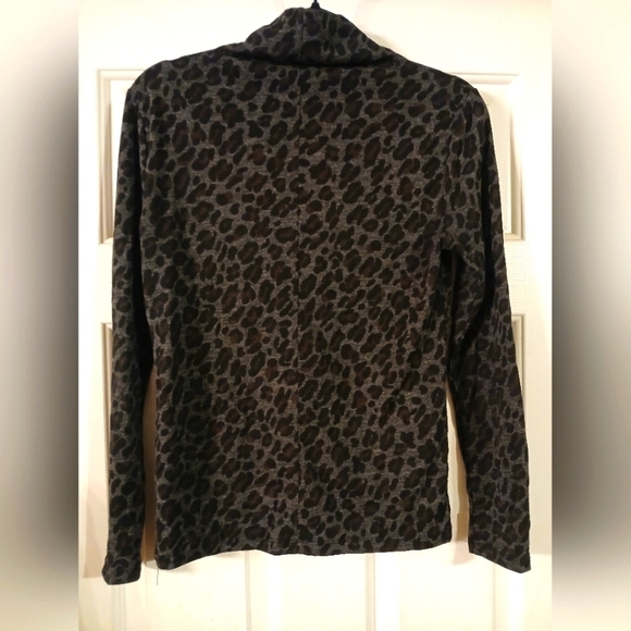 Ann Taylor Long Sleeve Mock Neck Leopard Print Top Size S - Picture 2 of 3